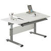 JUGENDSCHREIBTISCH 130/70/53-79 cm  in Silberfarben, Weiss  - Weiss/Silberfarben, Design, Holzwerkstoff/Metall (130/70/53-79cm) - Paidi