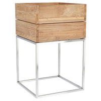 HOCHBEET Mini garden  - Edelstahlfarben/Teakfarben, MODERN, Holz/Metall (40/65/40cm) - Jan Kurtz