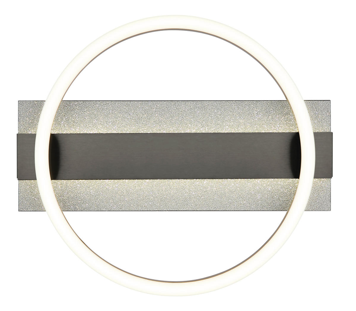 LED-DECKENLEUCHTE 34,2/6,8 cm   - Silberfarben/Schwarzchrom, Design, Kunststoff/Metall (34,2/6,8cm) - Globo