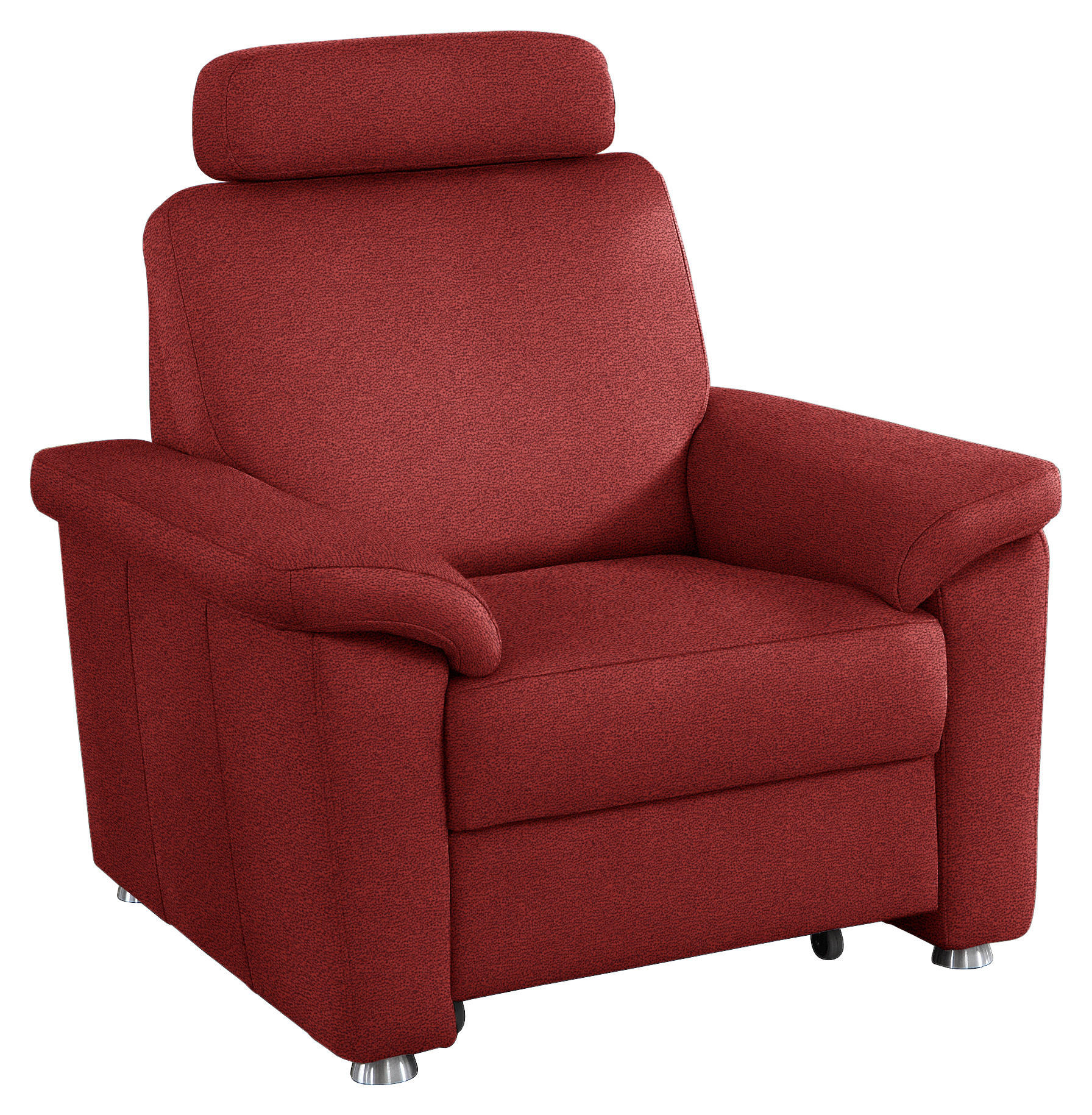 FERNSEHSESSEL in Webstoff Rot  - Silberfarben/Rot, Konventionell, Textil/Metall (102/91/91-159cm) - Beldomo System