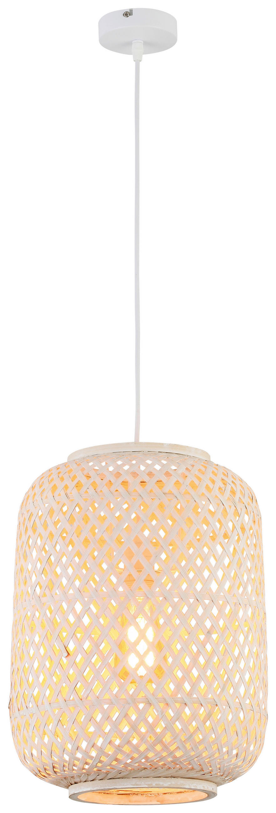 ZÁVĚSNÉ SVÍTIDLO, 28/120 cm  - bílá, Moderní, dřevo (28/120cm) - Bessagi Home
