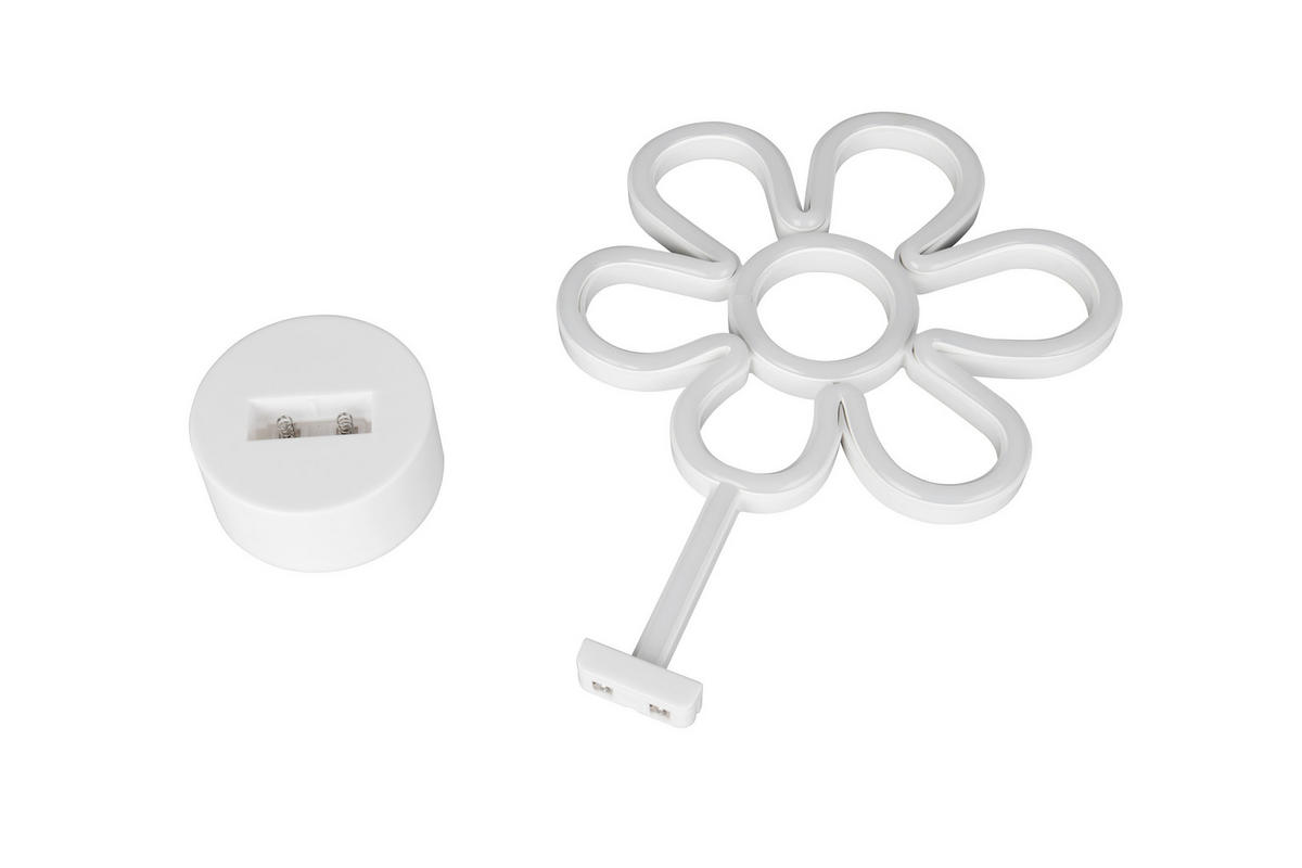 LED-TISCHLEUCHTE Rose 21/31/8,5 cm  - Weiß, LIFESTYLE, Kunststoff (21/31/8,5cm)