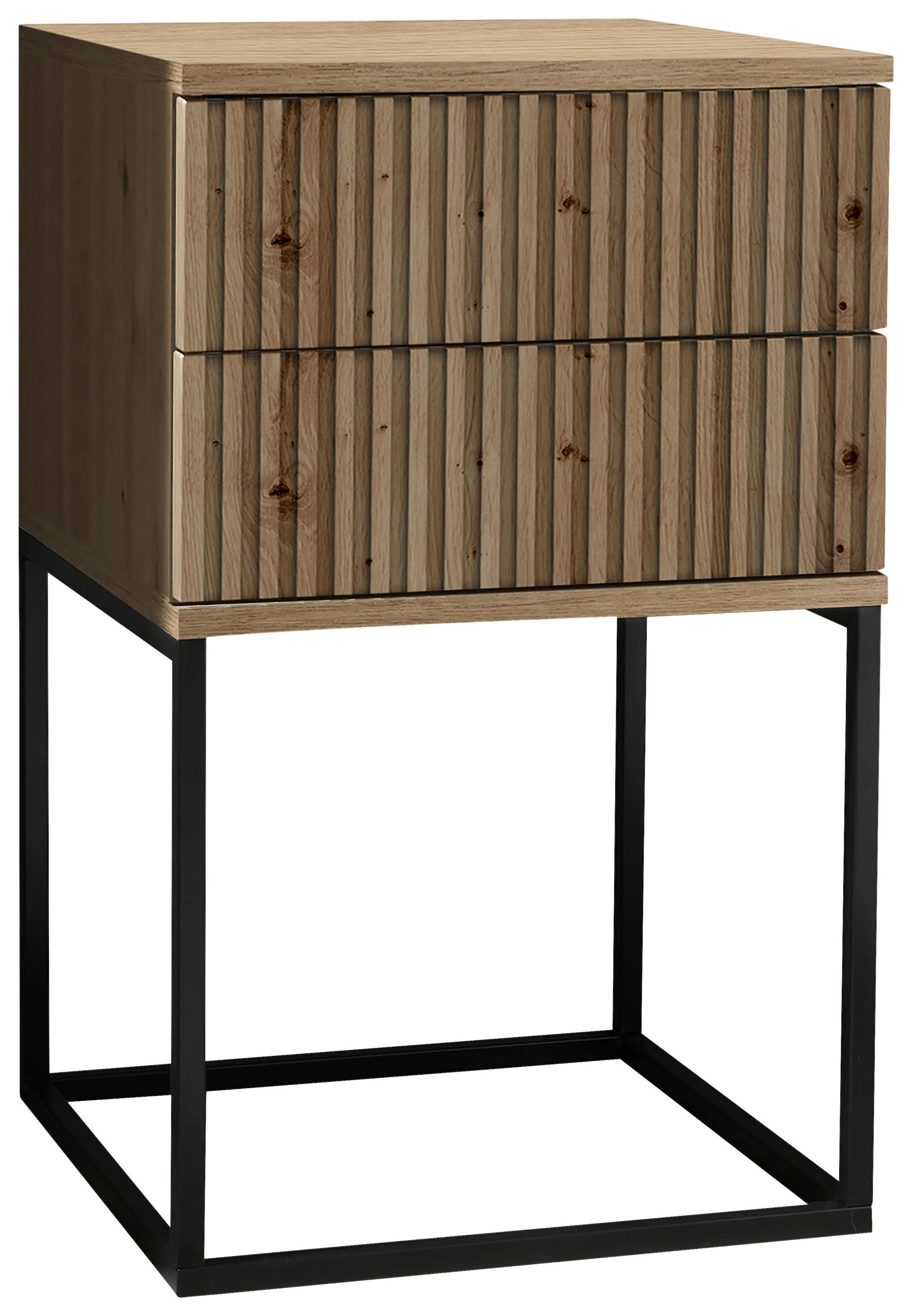 NACHTSCHRANK 40/65/38,5 cm, Schwarz, Eiche Artisan,  - Schwarz/Eiche Artisan, MODERN, Holzwerkstoff/Metall (40/65/38,5cm) - Livetastic