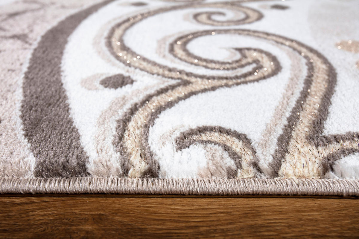 VINTAGE-TEPPICH 120/170 cm Eleysa Creme, Weiß, Graubraun  - Graubraun/Creme, LIFESTYLE, Textil (120/170cm)