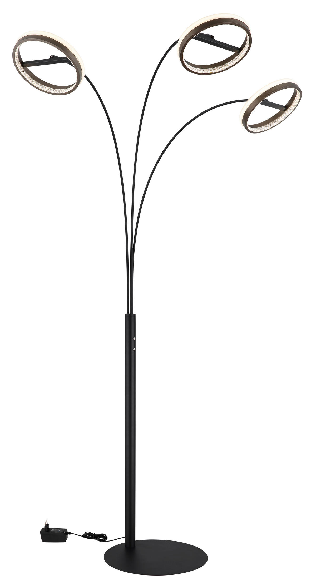 LED-GOLVLAMPA DELLA 83,7/102,3/190,2 cm    - klar/vit, Design, metall/plast (83,7/102,3/190,2cm) - Globo