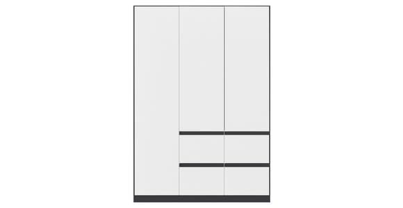 KLEIDERSCHRANK 3-türig Grau, Weiß  - Weiß/Grau, KONVENTIONELL, Holzwerkstoff/Kunststoff (136/197/54cm) - Xora
