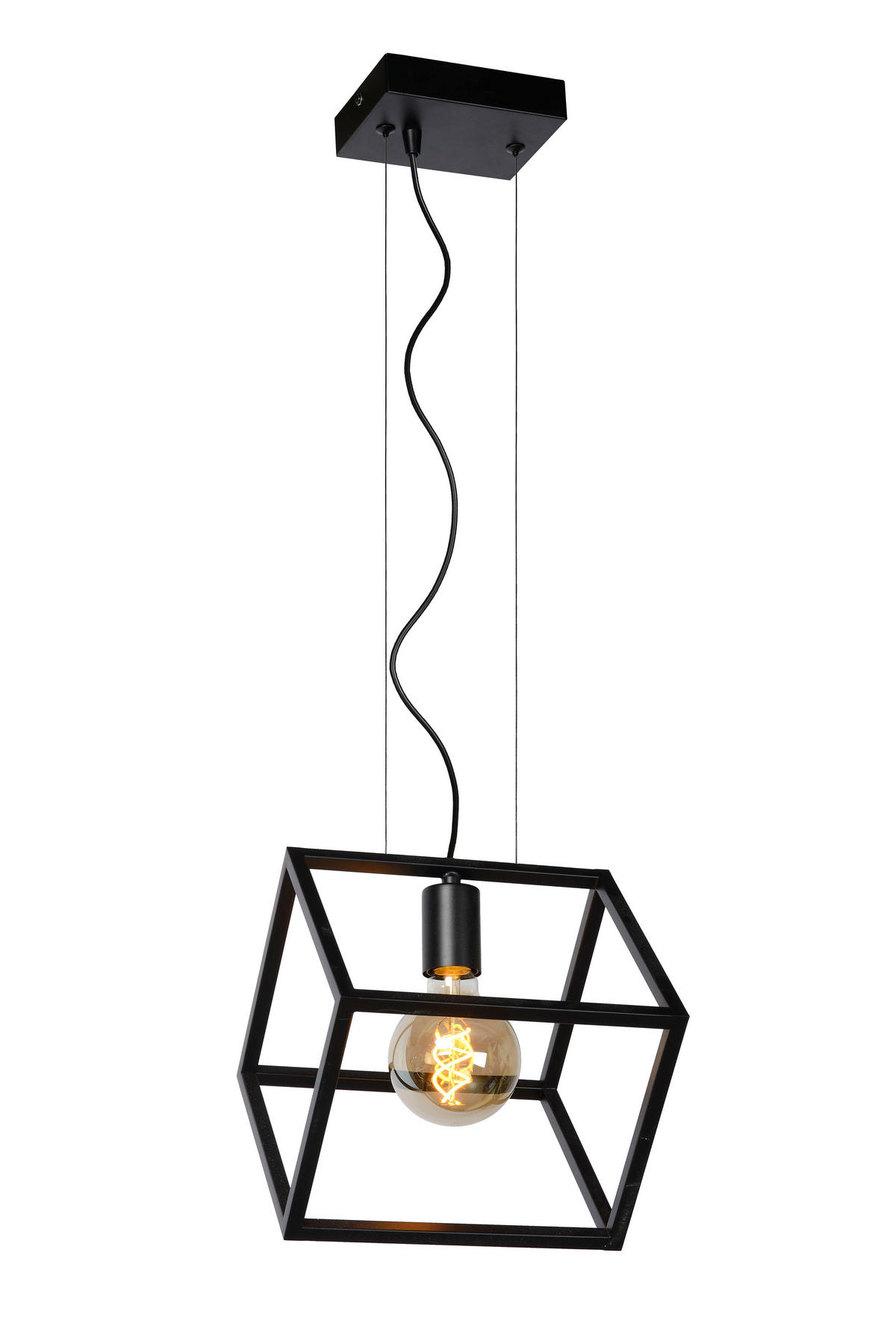 HÄNGELEUCHTE Fabian 20/25/161 cm   - Schwarz, Basics, Metall (20/25/161cm) - Lucide