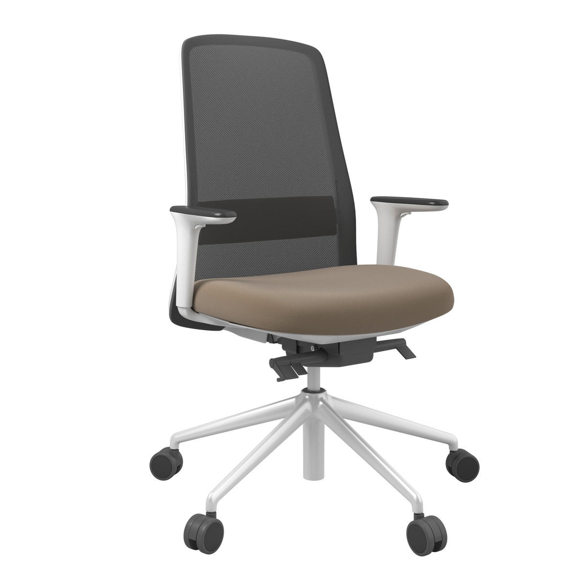 DREHSTUHL Schwarz, Weiß, Dunkelbraun  - Dunkelbraun/Schwarz, MODERN, Kunststoff/Textil (70/103-115/70cm)