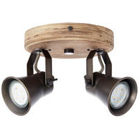 DECKENLEUCHTE    16/13/23 cm  - Schwarz, Natur, Holz/Metall (16/13/23cm) - Brilliant