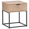 NACHTSCHRANK 42,5/52/38,5 cm  - Eichefarben/Schwarz, KONVENTIONELL, Holzwerkstoff/Metall (42,5/52/38,5cm) - Boxxx