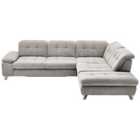ECKSOFA in Chenille Creme  - Chromfarben/Creme, Design, Textil/Metall (310/260cm) - Beldomo Speed