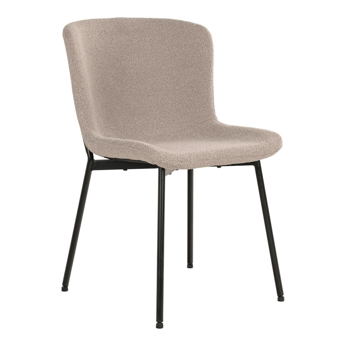 STUHL-SET 2 Stück  in Bouclé  - Beige/Schwarz, MODERN, Textil/Metall (48/83/59cm) - MID.YOU