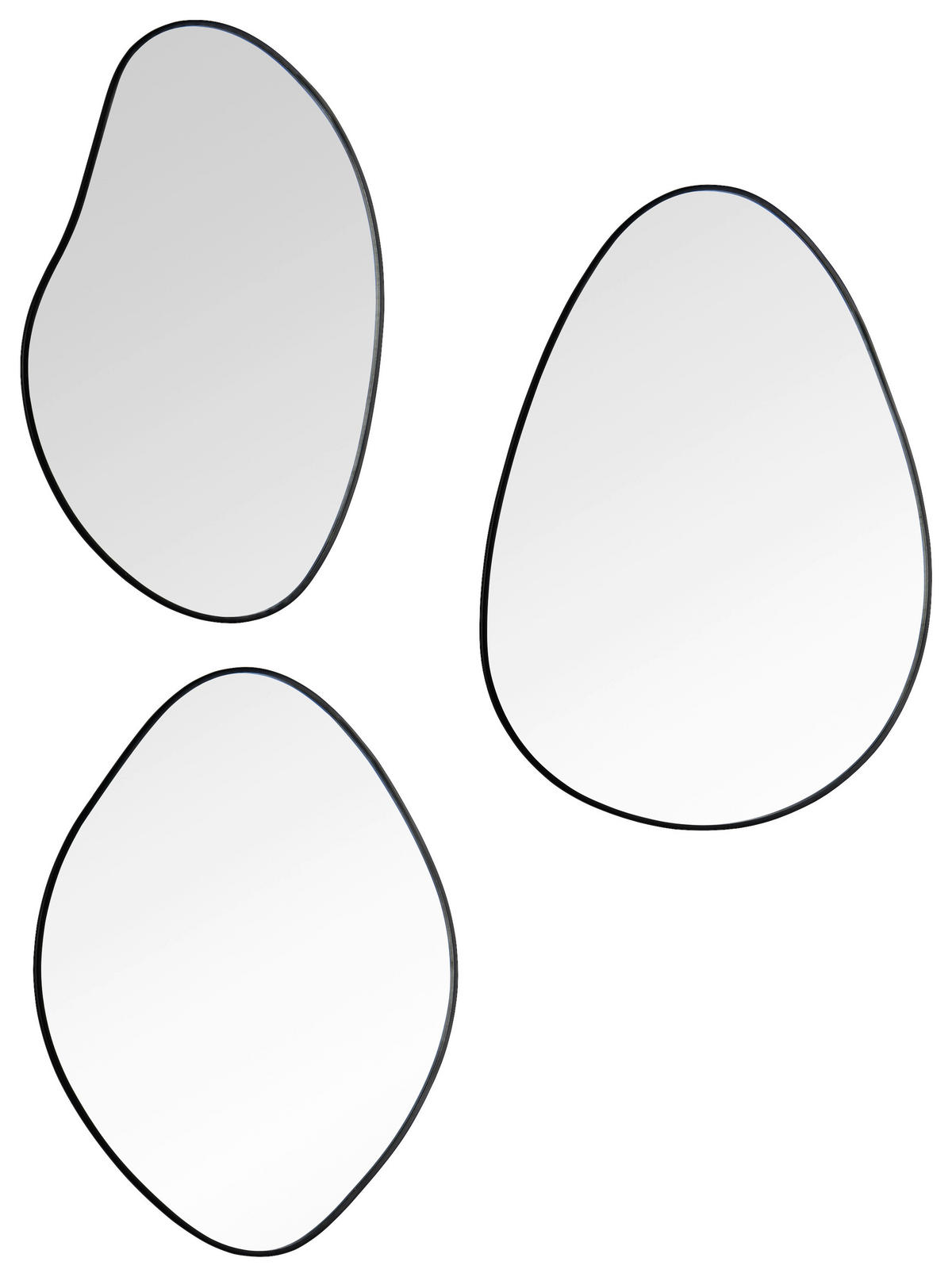 SPIEGELSET 28/22/0,4 cm    in  - Schwarz, MODERN, Glas/Metall (28/22/0,4cm)