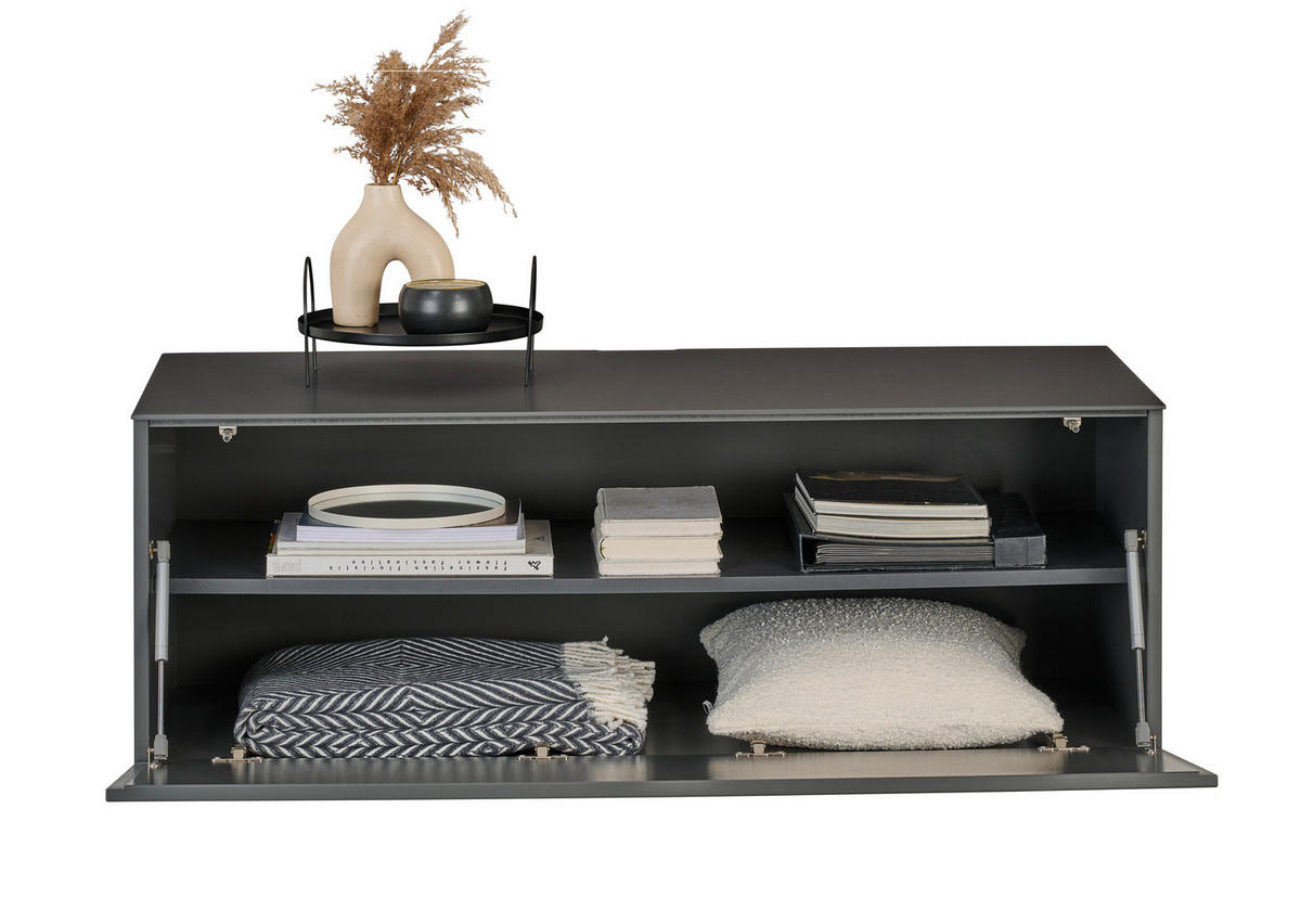 NÍZKÁ KOMODA, antracitová, 121/44/50 cm - antracitová, Design, kompozitní dřevo (121/44/50cm) - Dieter Knoll