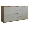 SIDEBOARD  in 140/70/43 cm  - Schieferfarben/Eiche Bianco, KONVENTIONELL, Glas/Holzwerkstoff (140/70/43cm) - Dieter Knoll