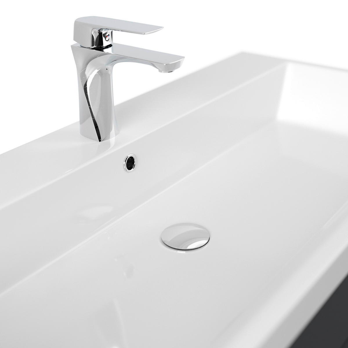 WASCHTISCHKOMBI 100 cm  - Graphitfarben, Basics, Holzwerkstoff (100cm) - MID.YOU