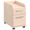 ROLLCONTAINER Eichefarben  - Edelstahlfarben/Eichefarben, Design, Holzwerkstoff/Kunststoff (32,6/54,3/60cm) - Cantus