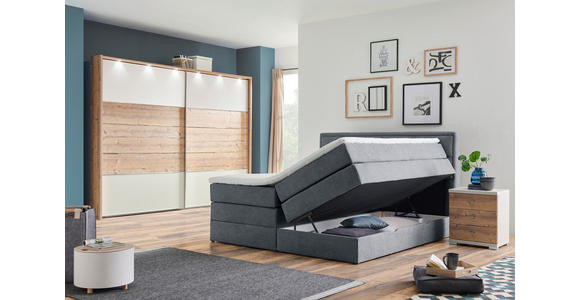 BOXSPRINGBETT 200/200 cm in Blau, Grau - Blau/Schwarz, KONVENTIONELL, Kunststoff/Textil (200/200cm) - Carryhome