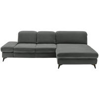 ECKSOFA  in Chenille Grau  288/198 cm  - Schwarz/Grau, Design, Textil/Metall (288/198cm) - Beldomo Style