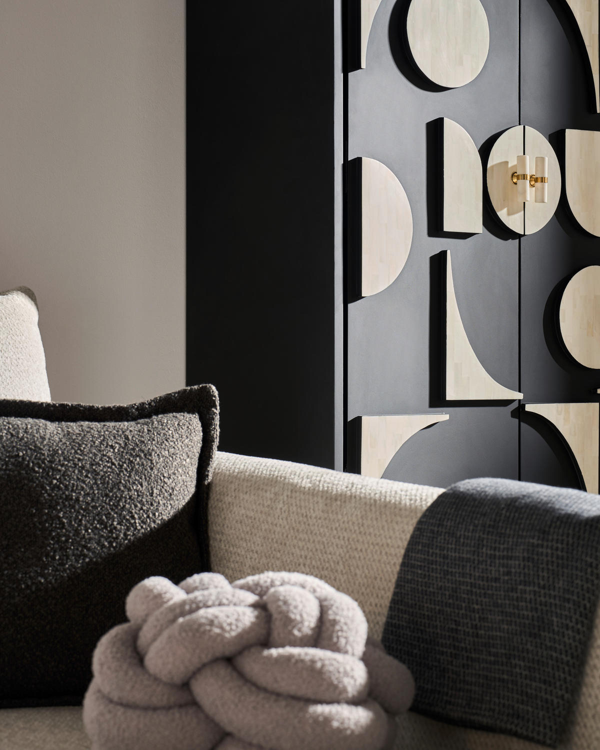 ECKSOFA in Chenille Greige  - Greige/Schwarz, MODERN, Kunststoff/Textil (287/179cm) - Carryhome