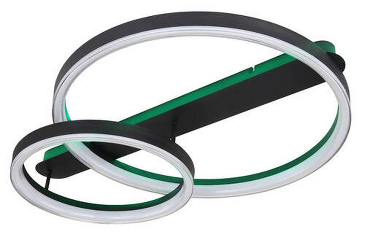 LED-DECKENLEUCHTE 50 W    82,5/60/13,5 cm  - Opal/Schwarz, Trend, Kunststoff/Metall (82,5/60/13,5cm) - Globo