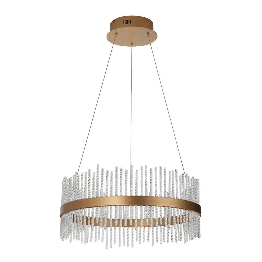 PENDELLEUCHTE 51/45-163 cm  - Goldfarben, KONVENTIONELL, Metall (51/45-163cm) - ENDON