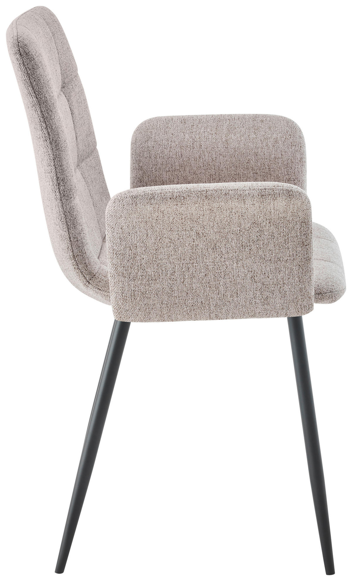 ARMLEHNSTUHL  in Eisen Webstoff  - Taupe/Schwarz, MODERN, Textil/Metall (59/87,5/54,5cm) - Stylife