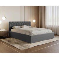 POLSTERBETT Lattenrost, Bettkasten Anthrazit 180/200 cm  - Anthrazit/Schwarz, MODERN, Holz/Kunststoff (180/200cm) - MID.YOU