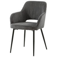 ARMLEHNSTUHL  in Eisen Cord  - Schwarz/Grau, KONVENTIONELL, Holz/Textil (57/83.5/63cm) - MID.YOU