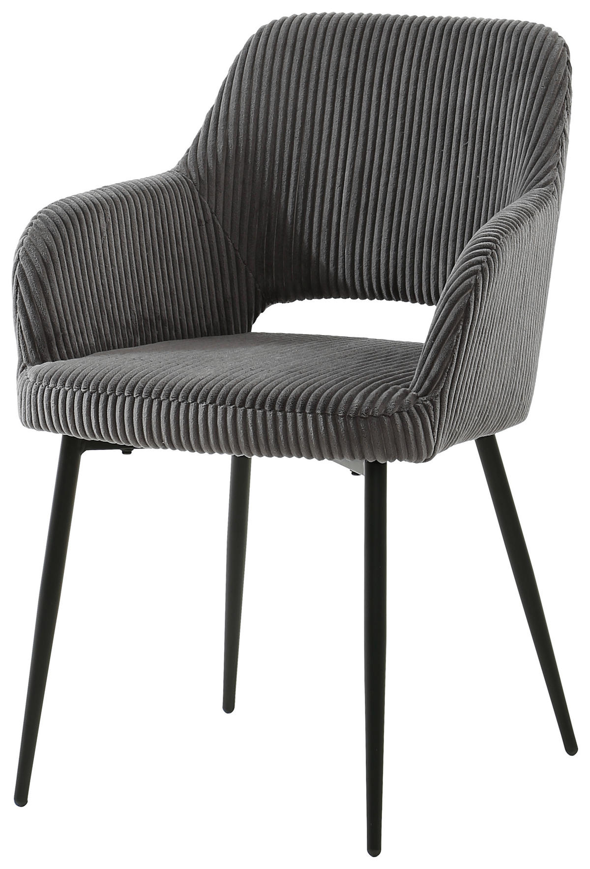 ARMLEHNSTUHL  in Eisen Cord  - Schwarz/Grau, KONVENTIONELL, Holz/Textil (57/83.5/63cm) - MID.YOU