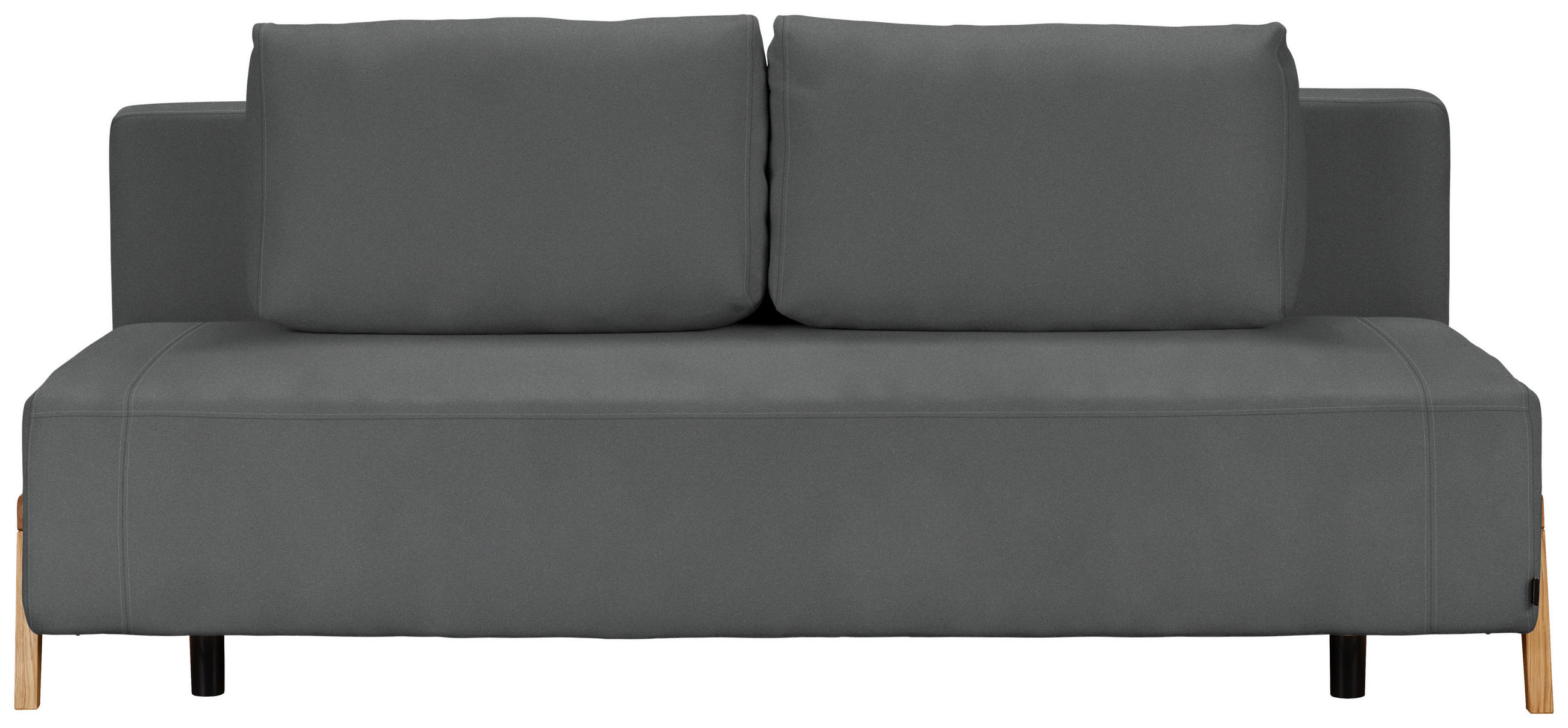 SCHLAFSOFA Mikrofaser Anthrazit  - Anthrazit/Naturfarben, Design, Holz/Textil (211/88/102cm) - Niels Andersson
