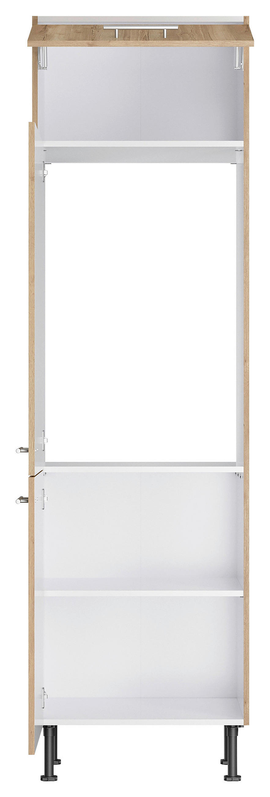 GERÄTEUMBAUSCHRANK 60/211,8/58,1 cm  in Wildeiche  - Wildeiche/Edelstahlfarben, Basics, Holzwerkstoff/Metall (60/211,8/58,1cm) - Optifit