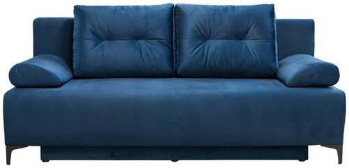 BOXSPRINGSOFA Samt Dunkelblau  - Schwarz/Dunkelblau, MODERN, Textil/Metall (201/100/105cm) - MID.YOU