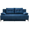 BOXSPRINGSOFA Samt Dunkelblau  - Schwarz/Dunkelblau, MODERN, Textil/Metall (201/100/105cm) - MID.YOU
