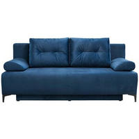 BOXSPRINGSOFA Samt Dunkelblau  - Schwarz/Dunkelblau, MODERN, Textil/Metall (201/100/105cm) - MID.YOU