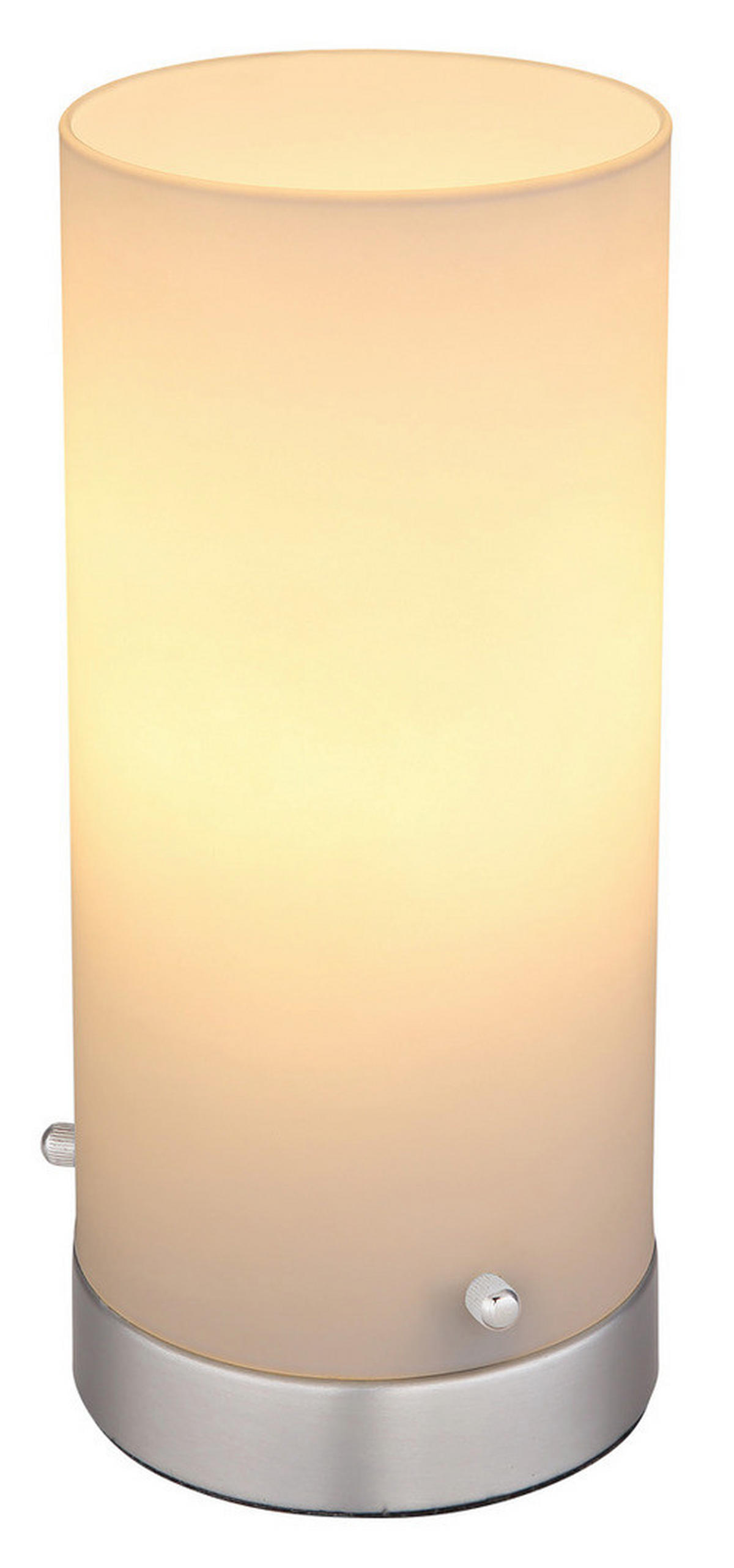 LED-TISCHLEUCHTE - Opal/Nickelfarben, Basics, Glas/Metall (11/24cm) - Globo
