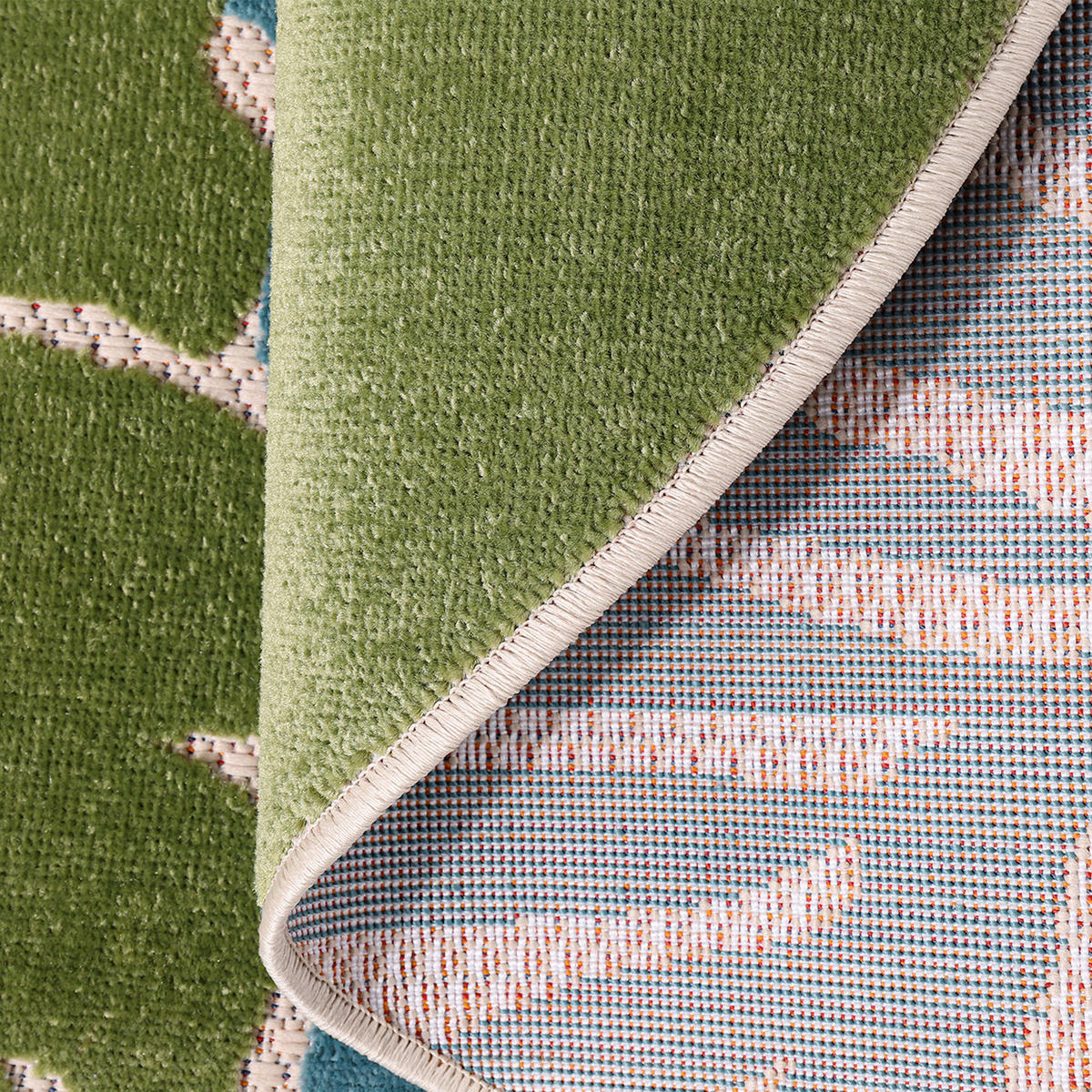 TEPIH ZA UNUTAR./VANJ. UPORAB  120 cm  plava, zelena  Floral  - zelena/plava, Lifestyle, tekstil/plastika (120cm)