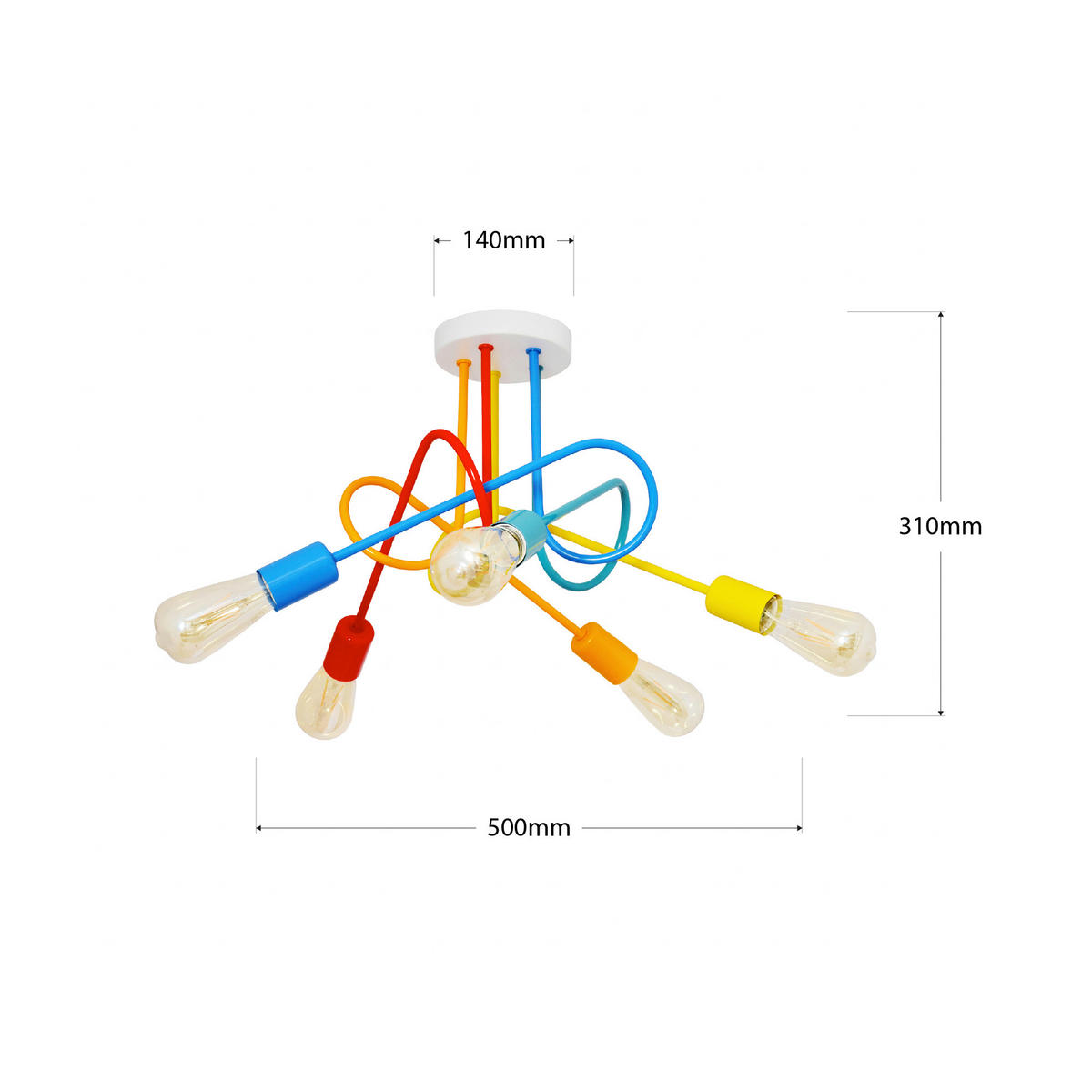 KINDERDECKENLEUCHTE 50/50/31 cm   - Multicolor, LIFESTYLE, Metall (50/50/31cm)
