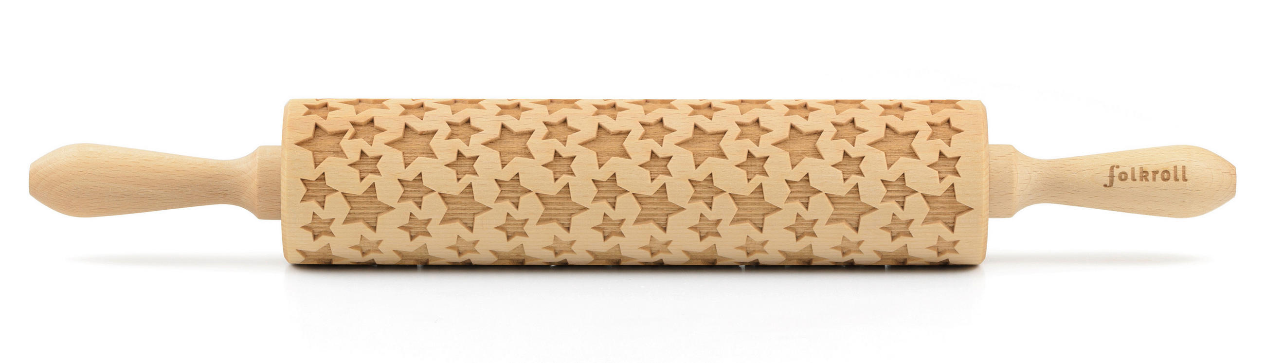 MOTIV-TEIGROLLE - Naturfarben, Basics, Holz (43/6/6cm) - Folkroll