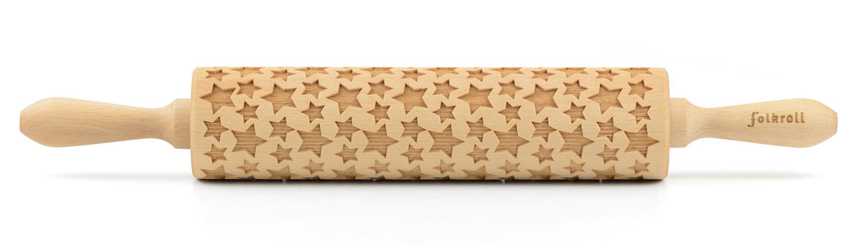 MOTIV-TEIGROLLE - Naturfarben, Basics, Holz (43/6/6cm) - Folkroll