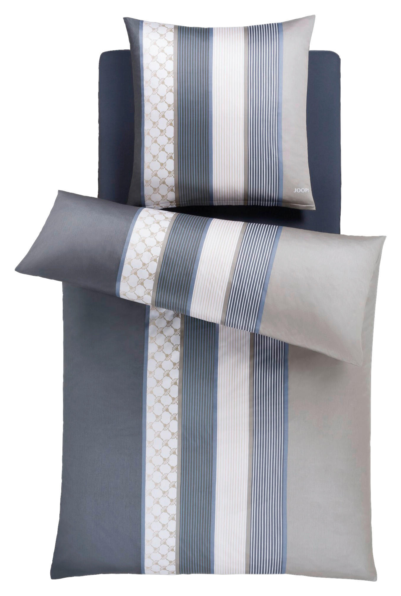 BETTWÄSCHE Cornflower Stripes Makosatin 135/200 cm  - Anthrazit/Grau, Design, Textil (135/200cm) - Joop!