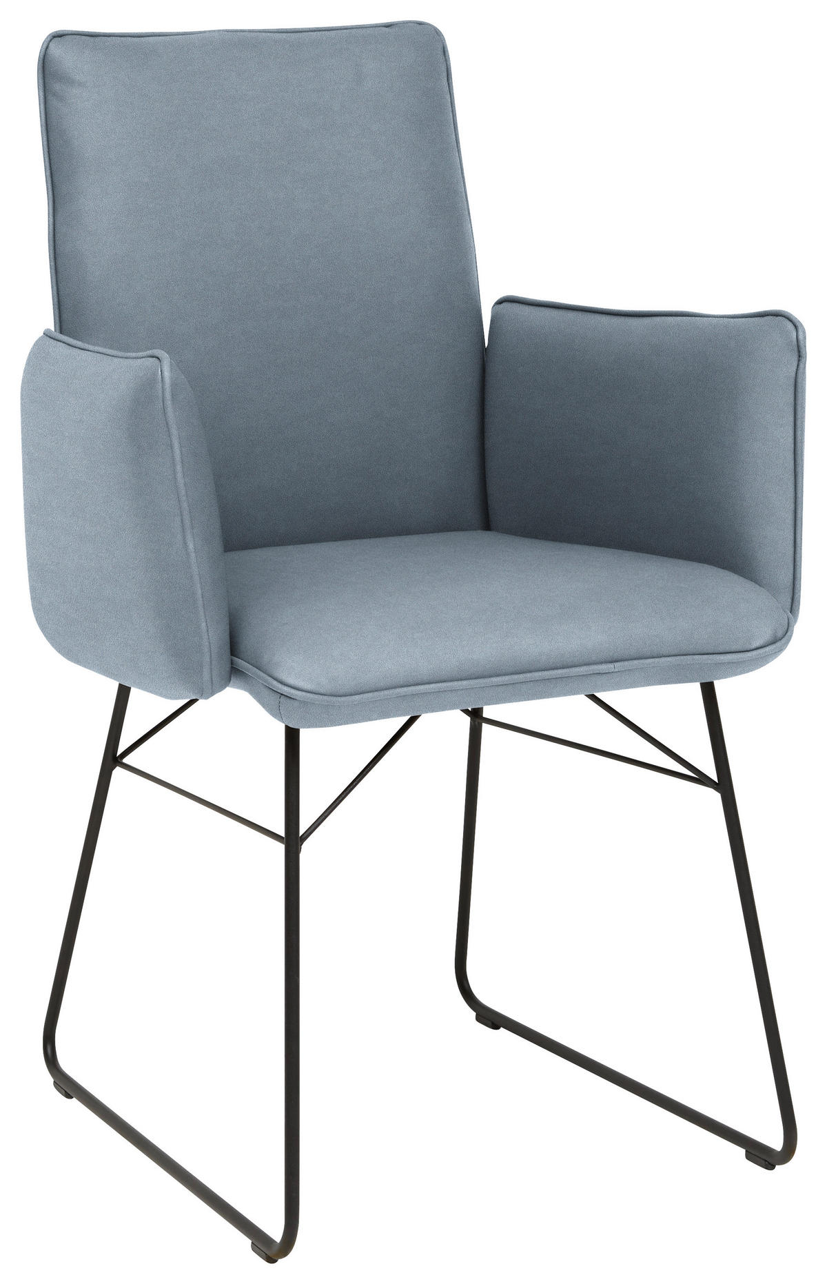 ARMLEHNSTUHL  in Stahl Mikrofaser  - Blau/Schwarz, Design, Textil/Metall (61/91/60cm) - Dieter Knoll