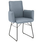 ARMLEHNSTUHL  in Stahl Mikrofaser  - Blau/Schwarz, Design, Textil/Metall (61/91/60cm) - Dieter Knoll