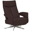 RELAXSESSEL in Leder Dunkelbraun  - Chromfarben/Dunkelbraun, Design, Leder/Metall (74/105/82cm) - Welnova