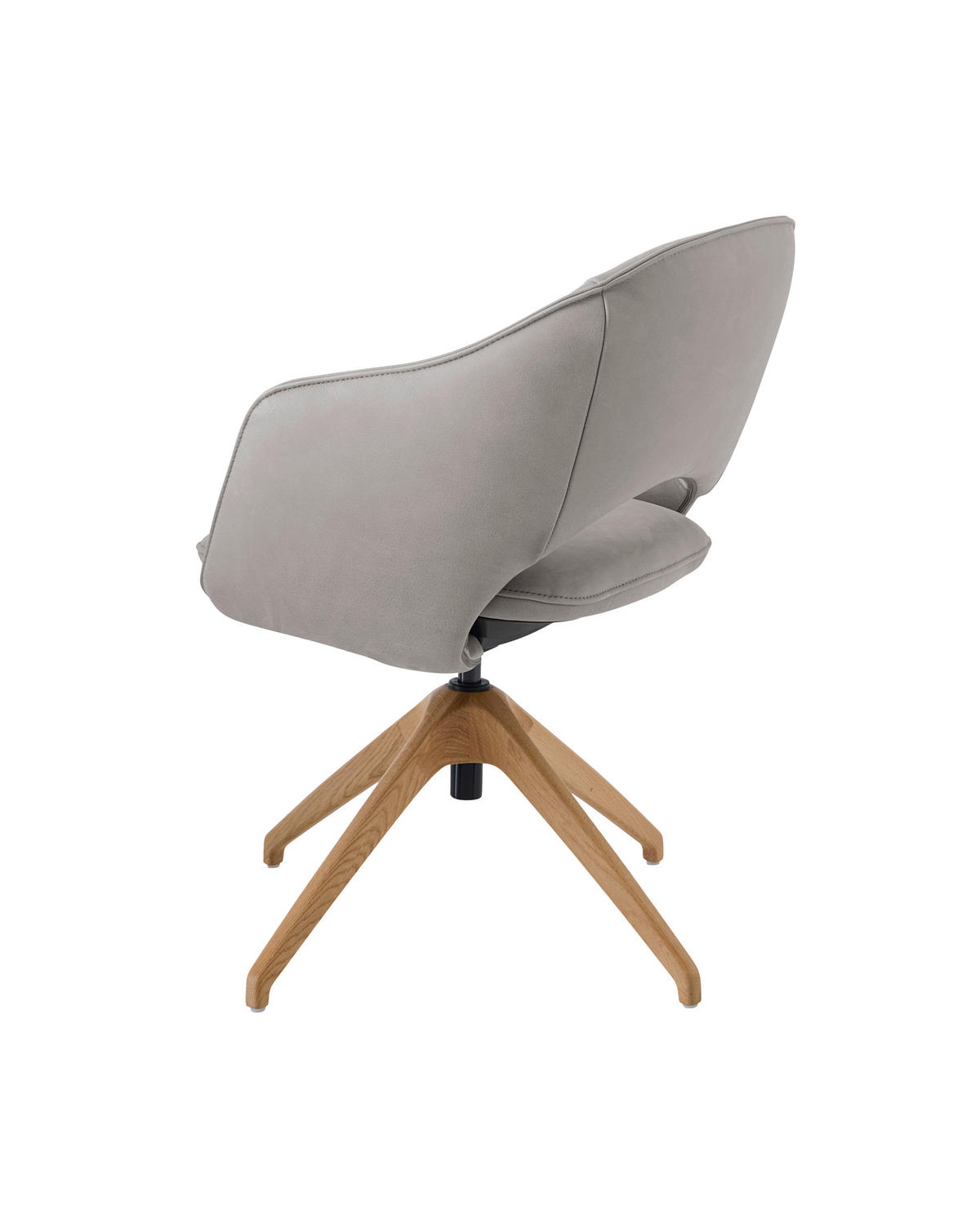 ARMLEHNSTUHL  in Echtleder naturbelassen  - Wildeiche/Grau, Design, Leder/Holz (63/74-90/57-73cm) - Koinor