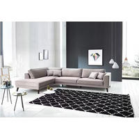ECKSOFA in Samt, Velours Hellgrau  - Wengefarben/Hellgrau, Modern, Holz/Textil (291/85/201cm) - Trendmanufaktur