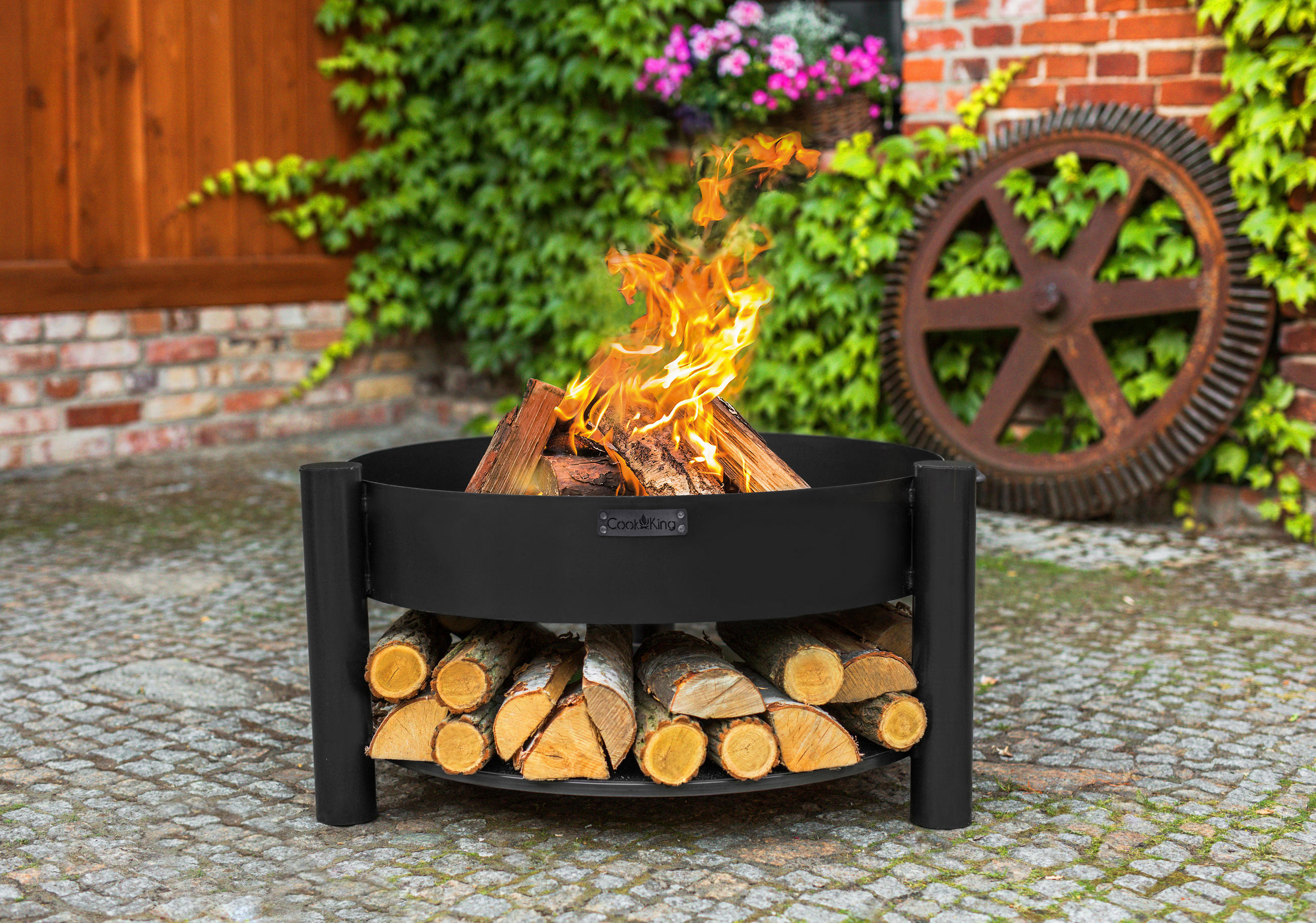 FEUERSCHALE  - Schwarz, Basics, Metall (88/45cm)