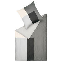 POSTELJINA SILENT LIVING 140/200 cm saten siva, crna, bela, svetlosiva  - siva/bela, Osnovno, tekstil (140/200cm) - Schöner Wohnen