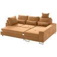 ECKSOFA in Flachgewebe Orange  - Orange, Design, Textil/Metall (260/188cm) - Hom`in