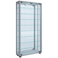 VITRINE in Silberfarben  - Silberfarben, Modern, Glas/Holzwerkstoff (59/114,8/18cm) - MID.YOU